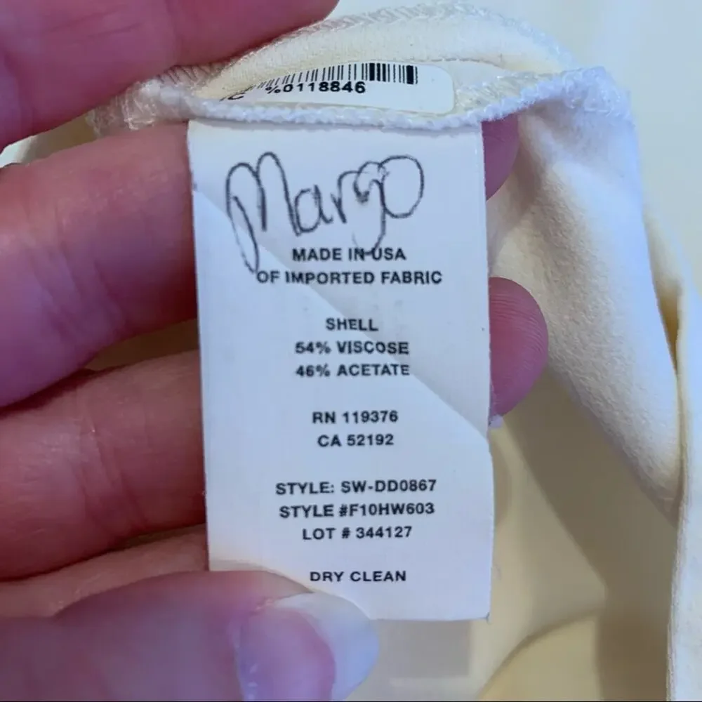Helmut Lang ivory cream shift dress size Medium